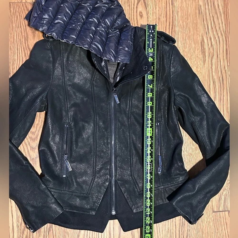 *BERNARDO Genuine Leather Moto Jacket w/ Detachable Hood – Size‎ S - Picture 6 of 15